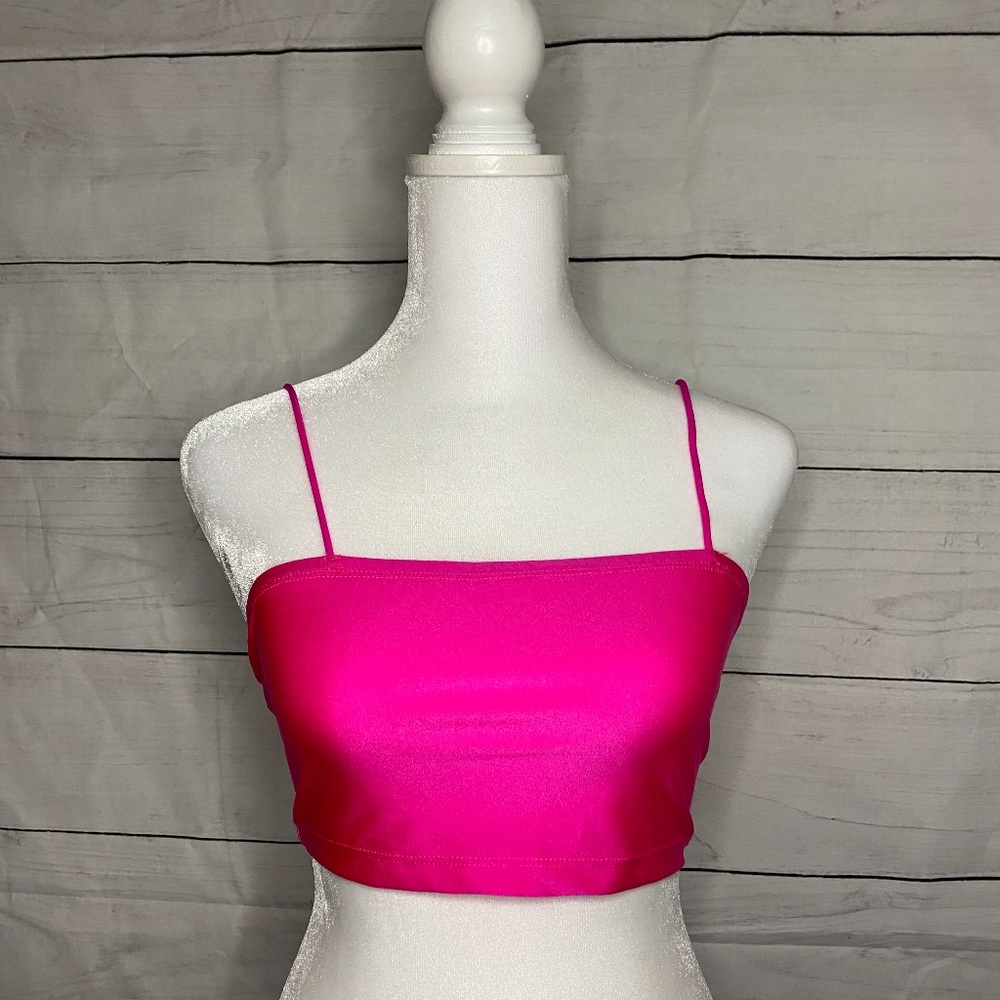 Pink Satin Tank Top